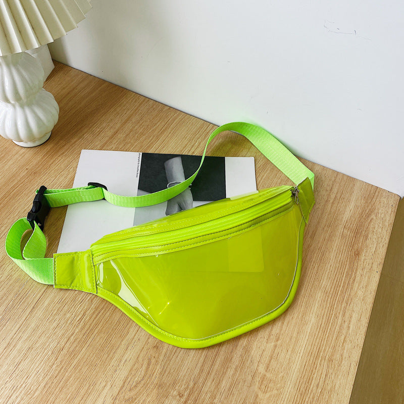 Transparent Chest Bag 2024 New Popular Fashion Lady Crossbody Tide PVC Solid Color Beach Gel Bag