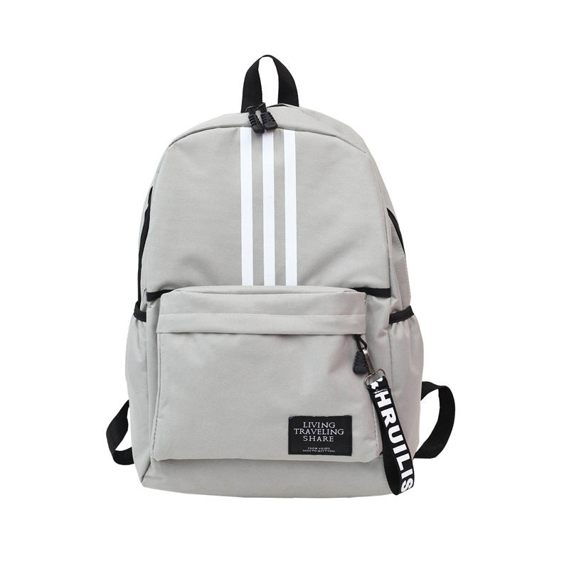 Women's Schoolbag Urban Simple Striped Backpack Student Schoolbag Waterproof and Hard-Wearing Large Capacity Unisex Campus Backpack