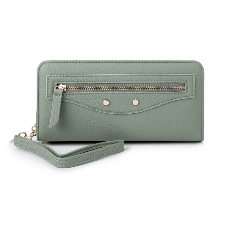 Stylish Zippered Long Wallet for Women withÀó֦ Texture and Coin Pocket, Fashionable Everyday Accessory