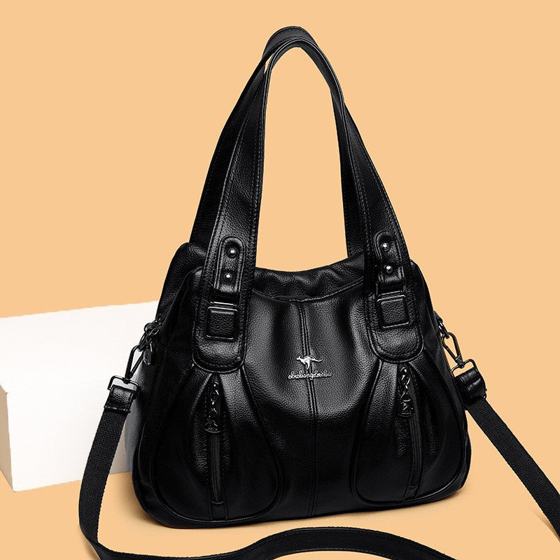 Handbags New Women's Fashion Retro Pu Mom Shoulder Bag Large Capacity