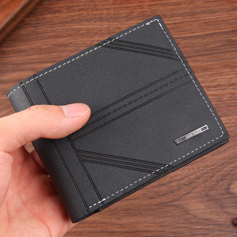 Stylish Men's Wallet with Embossed Design, Soft PVC Material, Multi-Card Slots and Large Capacity for Everyday Use