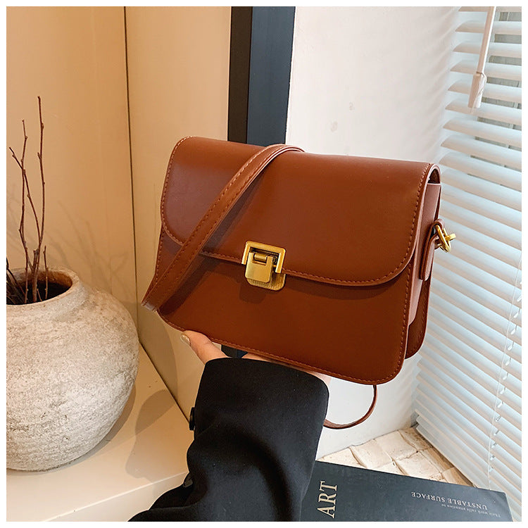 New Fashion Women's Cross-Body Bag Exquisite Design High Textured Pu Material Everyday Joker Practical Small Square Bag