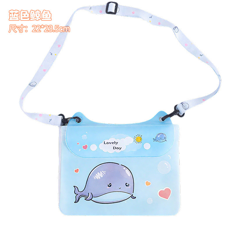 Cute Dinosaur Waterproof Waist Bag with Touch Screen Design for Outdoor Activities and Swimming