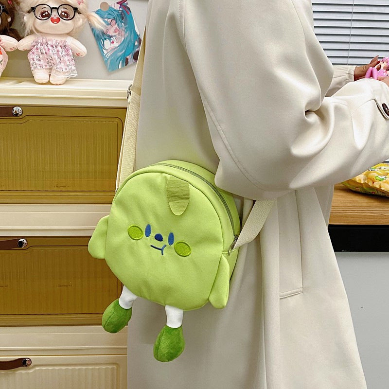Cute Fruit Design Canvas Shoulder Bag for Kids Lightweight and Durable Daily Use