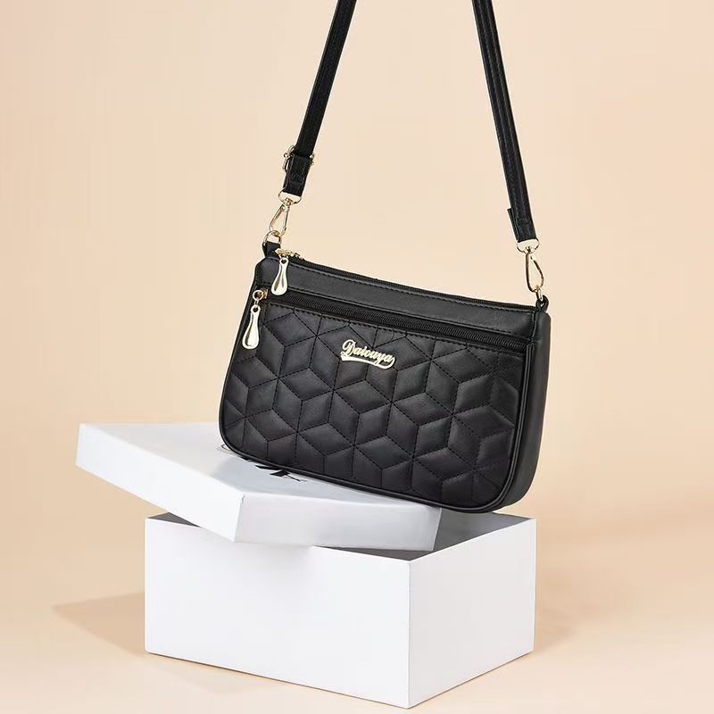 Stylish Quilted Crossbody Bag for Women with Zipper Closure and Multiple Pockets, Perfect for Daily Use and Shopping