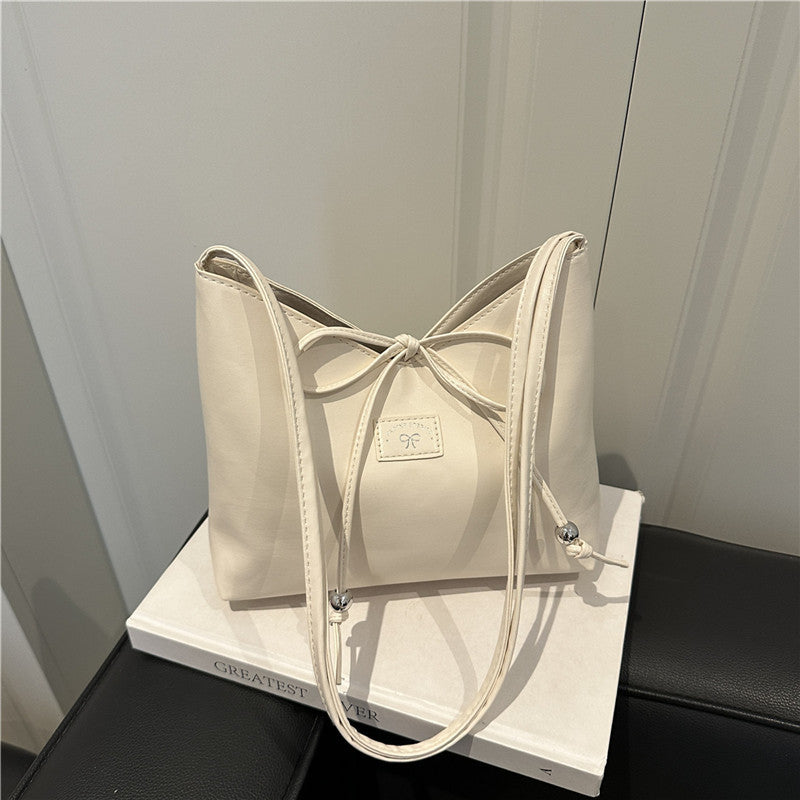 Chic Summer Tote Bag for Women with Drawstring Design and Soft PU Material, Perfect for Daily Casual Style