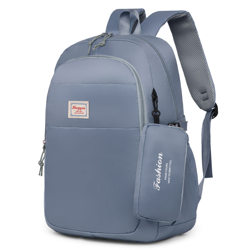 New Large Capacity Fashion Backpack for Middle School Students Waterproof Nylon Material Letter Printing Stylish Casual Backpack