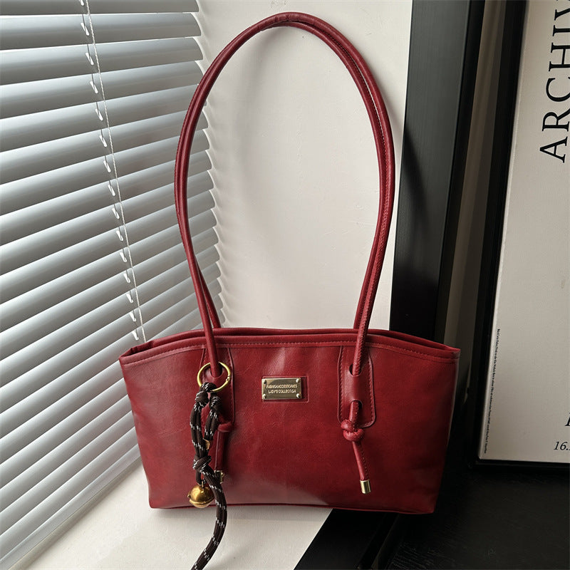 Fashion Simple Pu Commuter Tote Everyday Joker Large Capacity Shoulder Underarm Bag