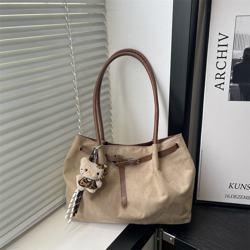 Fashionable Casual Large-Capacity Suede Tote Bag New Commuter Super Popular High-Grade Shoulder Bag for Women