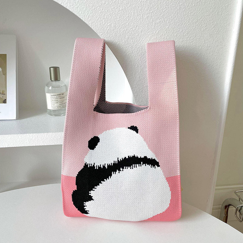 Vest Bag Women's Korean Knitted New Year Knitted Bag Hand Bag Knitted Oblique Bag