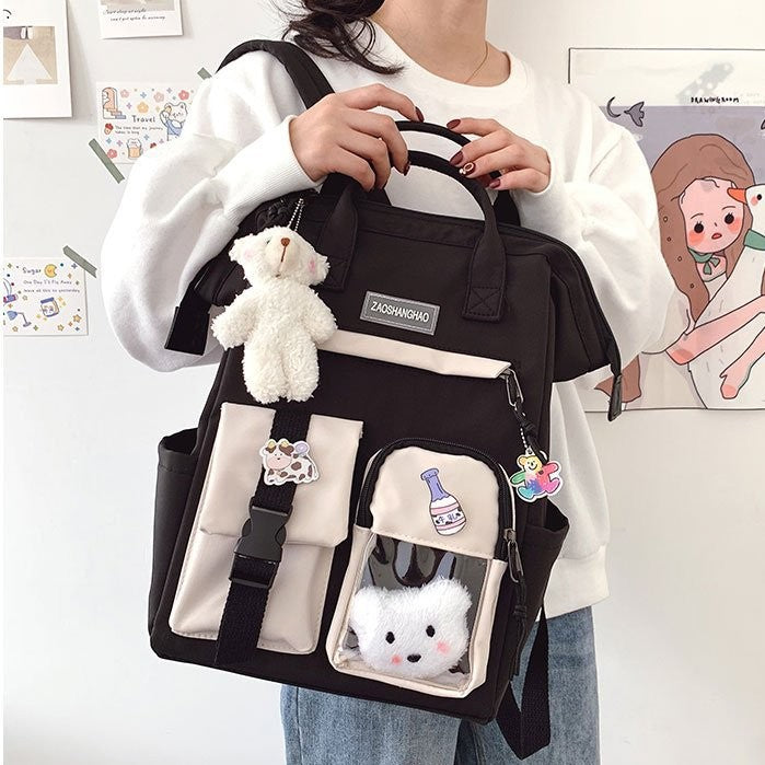 Cute Korean Style Large Capacity Backpack Schoolgirl's Schoolbag University Style Fresh Sweet Everyday Joker