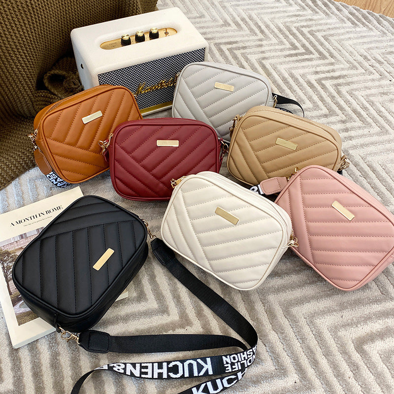 Stylish Quilted Crossbody Bag for Women with Trendy Printed Strap and Compact Design Perfect for Daily Use