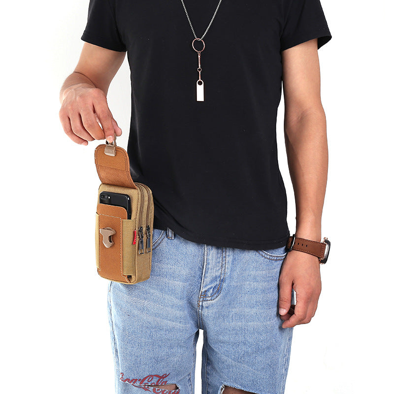 Mobile Phone Bag Men's Waist Bag Multi-Functional 6.8-Inch Wear Belt Construction Site Work Wear-Resistant Mobile Phone Bag
