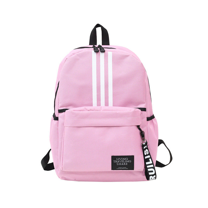 Women's Schoolbag Urban Simple Striped Backpack Student Schoolbag Waterproof and Hard-Wearing Large Capacity Unisex Campus Backpack
