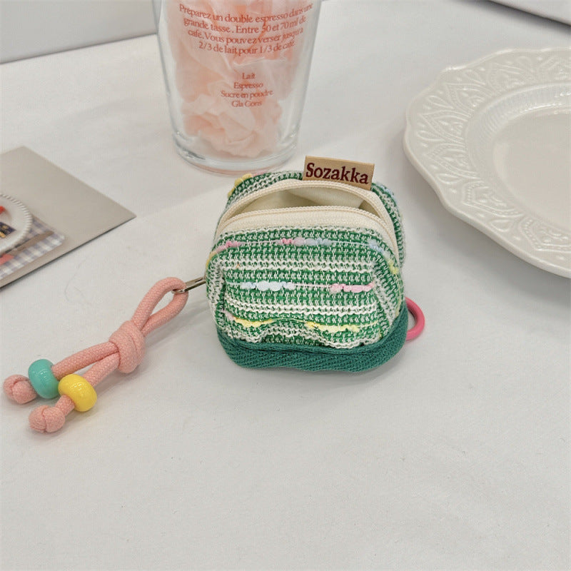 Classic Style Cute Portable Suitable for Apple Wireless Bluetooth Headset Protective Cover Storage Soft Cloth Shell