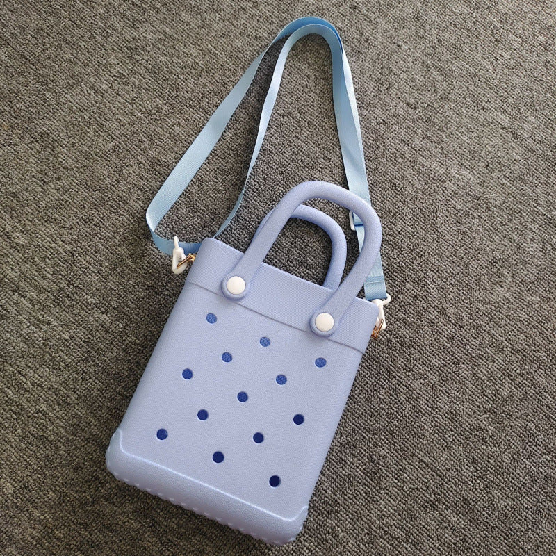 Cute Croc-Style Mini Shoulder Bag with Adjustable Strap for Women, Fashionable and Trendy Everyday Accessory