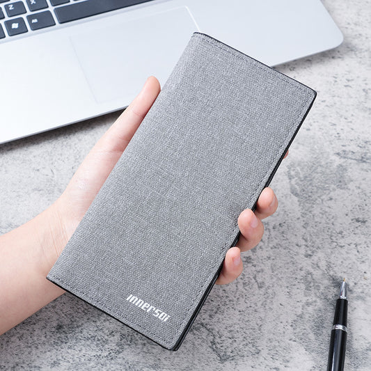 Wallet Men's Long Type Ultra-Thin Korean Style Youth Cool Wallet Student Minimalist Youth Wallet Buckle