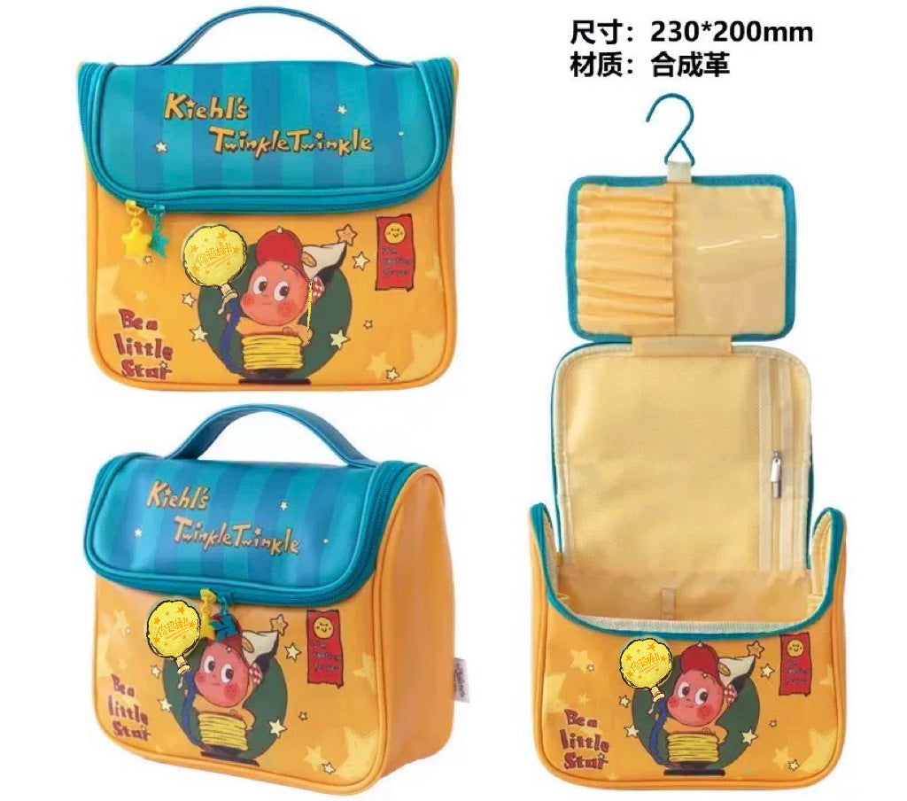 XINGX People Special Edition Leather Portable Storage Bag Cute Toiletry Bag Large-Capacity Cosmetics Storage Travel Bag