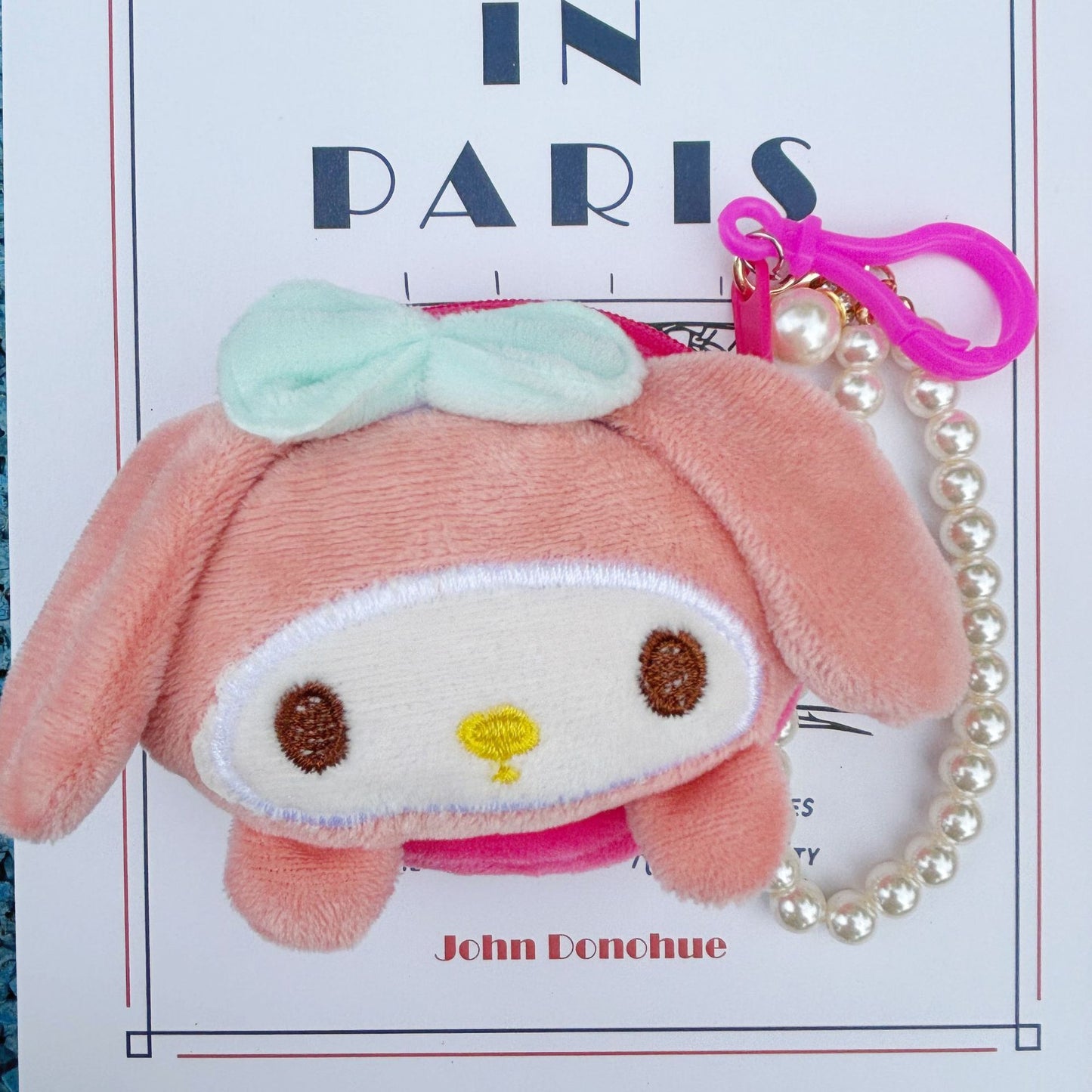 Cute Creative Coin Purse Cartoon Doll Ornaments Bead Necklace Lanyard Small Wallet Coin Bag Storage