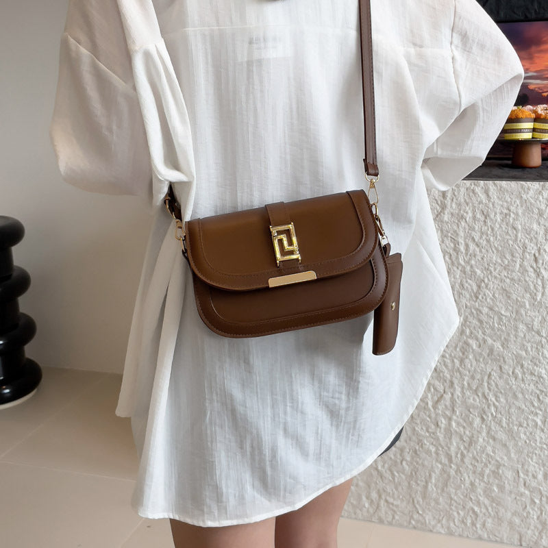 Simple Retro Patchwork Small Square Bag Women's Summer New Good-looking Fashion Korean Style Western Style Shoulder Messenger Bag