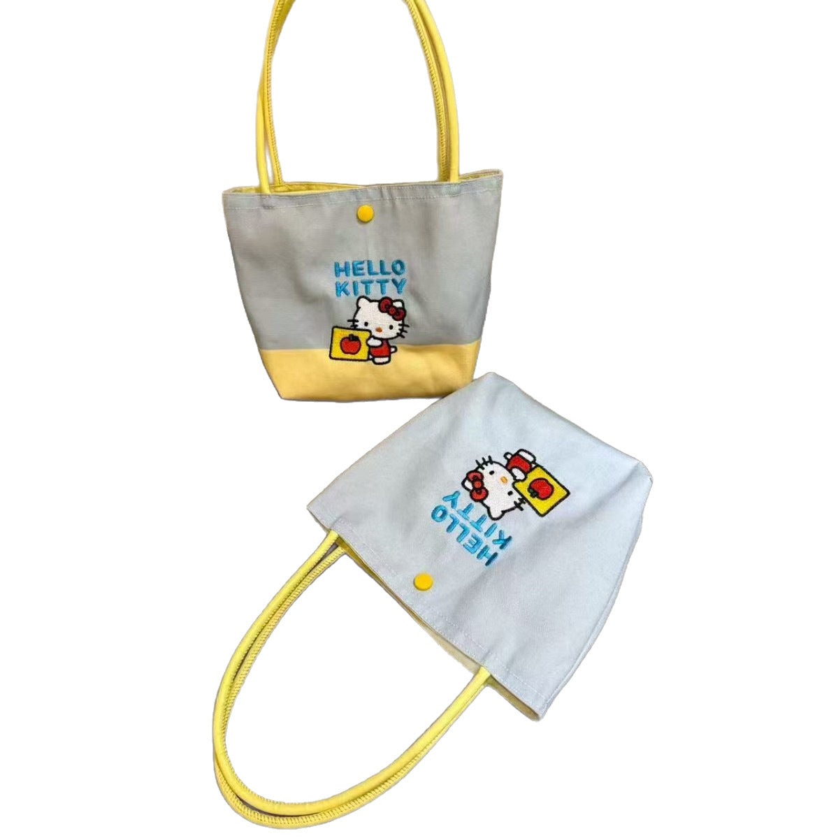 Women's Shoulder Handbag Cute Hello Kitty Embroidery Cartoon Tote Bag Large Capacity
