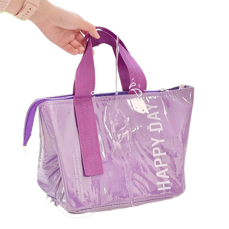 Dopamine lunch box bag, large-capacity lunch thermal bag for office workers, thick aluminum foil insulated bag for outdoor camping and picnics