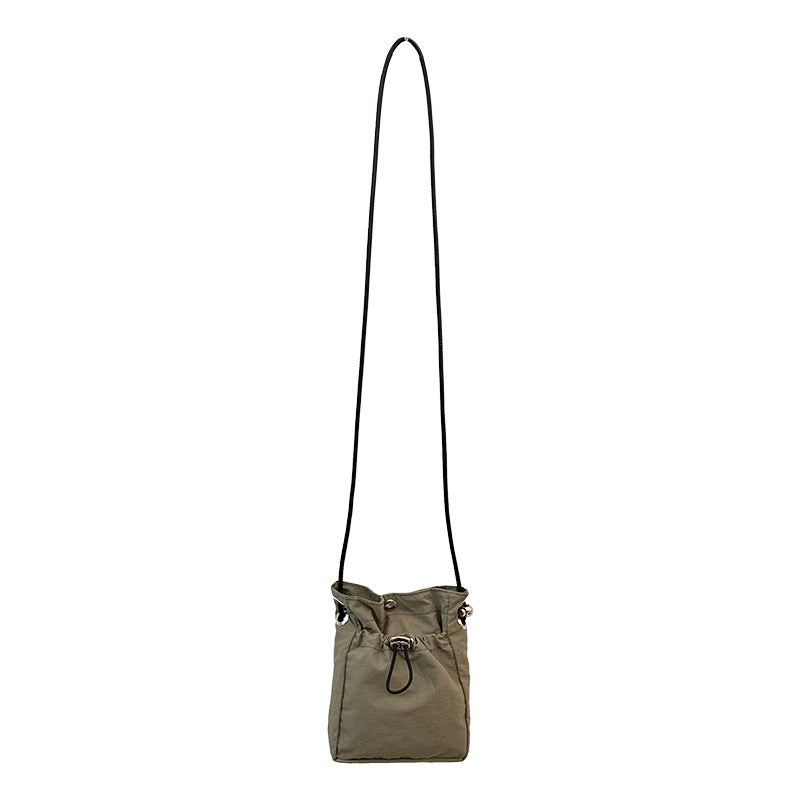 Casual Nylon Crossbody Phone Bag with Drawstring Closure, Lightweight and Stylish for Everyday Use