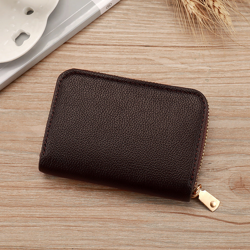 Fashionable Minimalist Women's Compact Zipper Wallet with Multi-Card Slots and Large Capacity for Daily Use