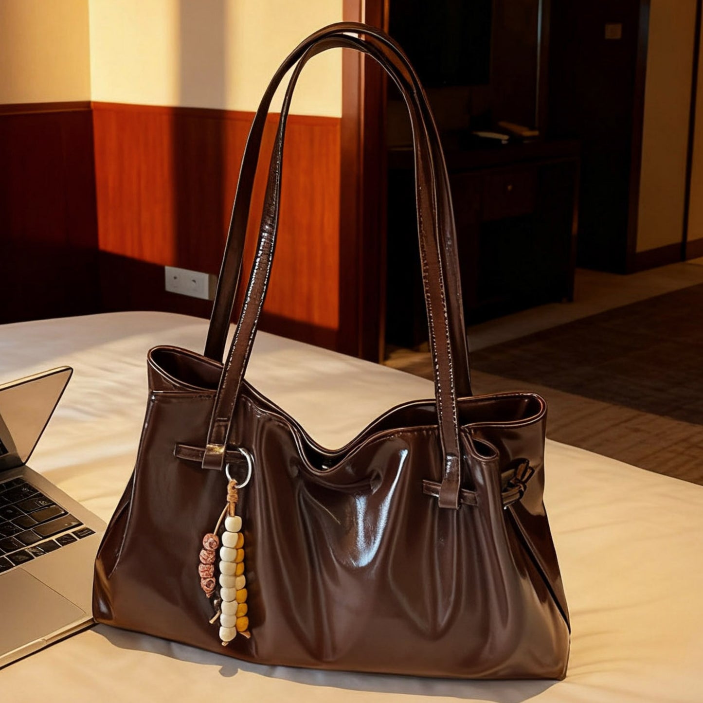 2025 New Fashion Women's Large Capacity Tote Bag with Retro Charm, Stylish Shoulder Bag for Daily Commute and Casual Wear