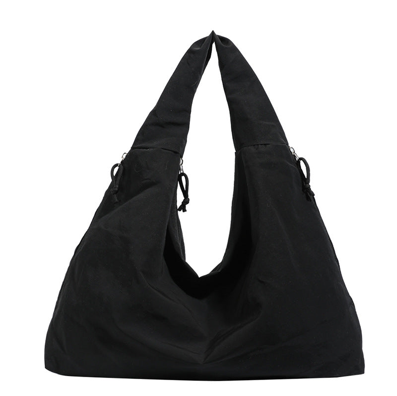 Minimalist Large Capacity Tote Bag for Women, Soft Fabric Shoulder Handbag with Multiple Inner Pockets, Casual Everyday Style