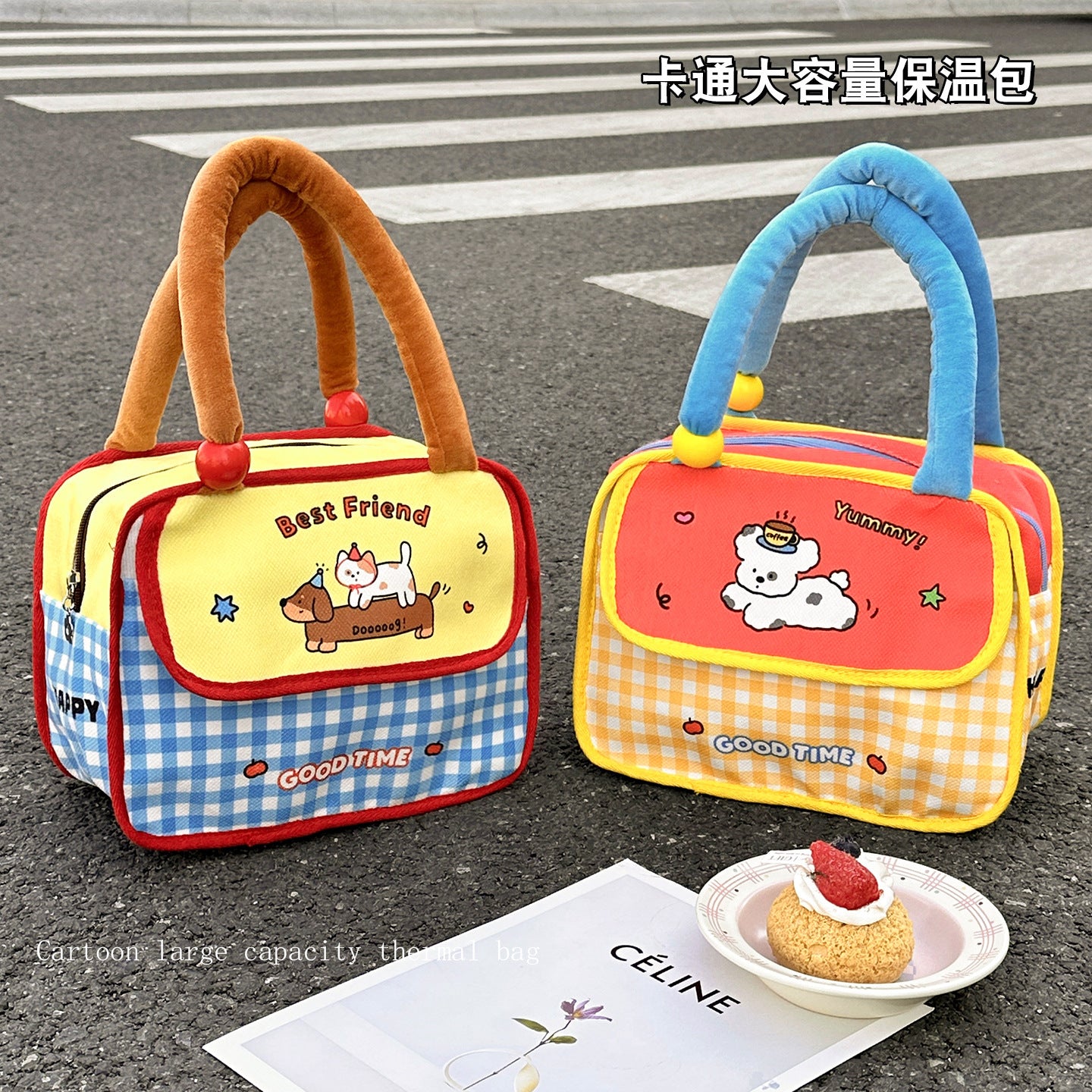 Lunch Bag Cute Portable Insulated Aluminum Foil Large Capacity Student Office Worker Lunch Snack Pack Lunch Box Bag