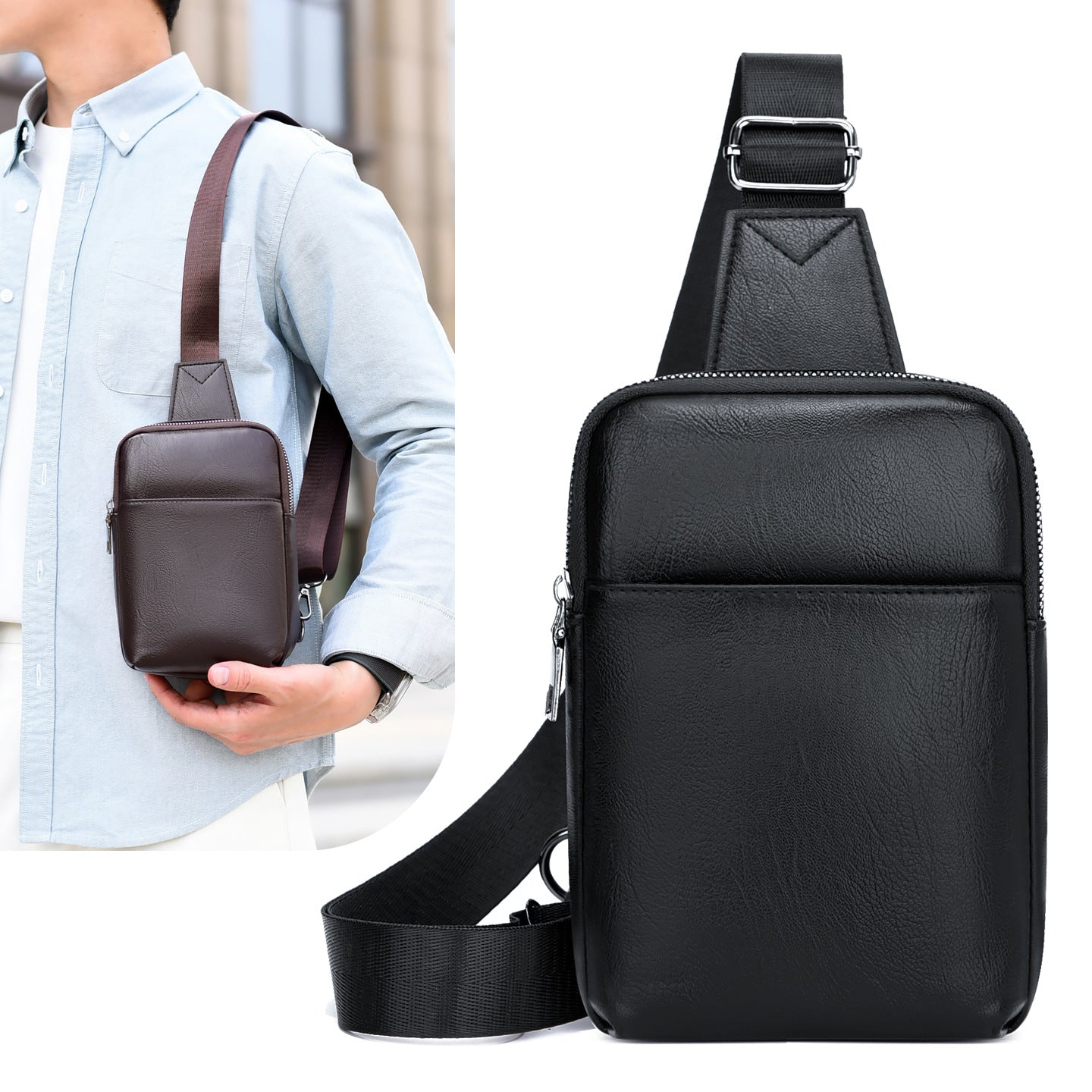 Men's Small Chest Bag New Leisure Commute One Shoulder All-Match Crossbody Trendy Backpack