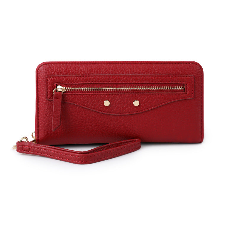 Stylish Zippered Long Wallet for Women withÀó֦ Texture and Coin Pocket, Fashionable Everyday Accessory
