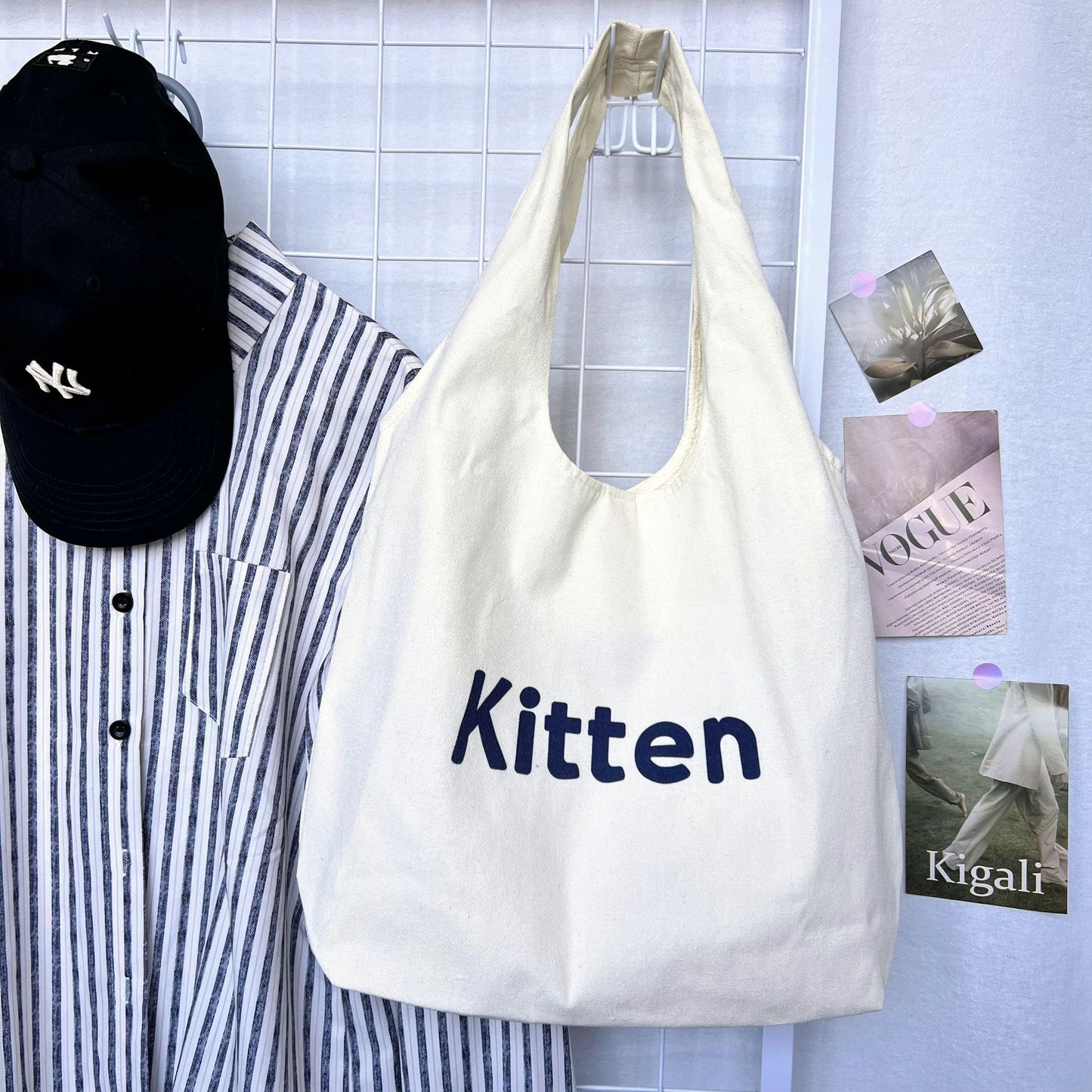 Cute Puppy Printed Canvas Tote Women's Shoulder Bag UV Commuter's All-Matching Large Capacity Bag