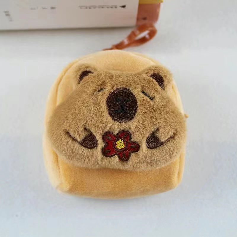 Cute Pacha Dog Mini Coin Purse Headset Storage Bag Couple Keychain Schoolbag Pendant Plush Doll Gift