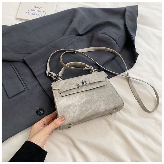 Retro Casual New Simple Fashion Lock Korean Style Crossbody Shoulder Portable Square Pouch Women
