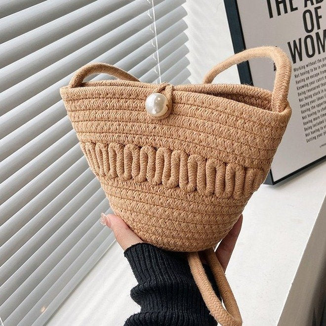 Summer New Woven Bag Women's Fashion All-Match Portable Crossbody Shoulder Bag