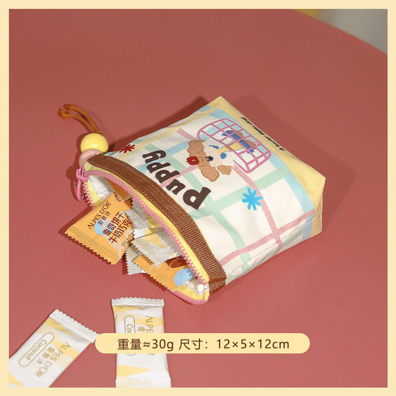 Cute Cartoon Zipper Pouch for Travel, Makeup, Earphones, and Daily Essentials - Portable Multi-Functional Storage Bag