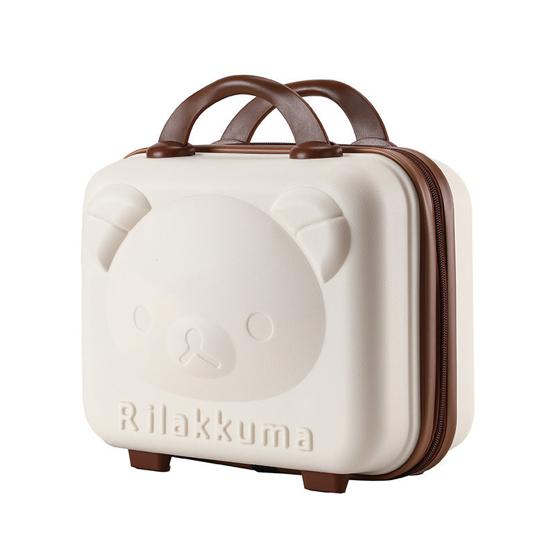 Cute Rilakkuma Cartoon Luggage with Password Lock, Mini Carry-On Suitcase for Kids and Travel