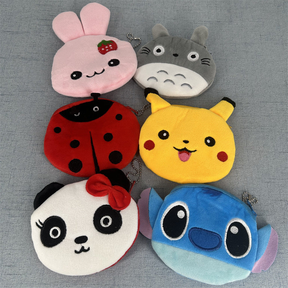 Cute Cartoon Stitch Plush Pencil Case with Matching Coin Purse for Kids and Students