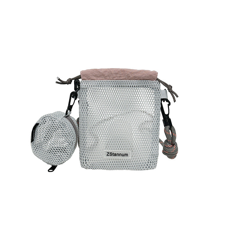 Korean Mesh Hollow out Small Shoulder Bag Casual Simple All-Match Mobile Phone Bag Shoulder Messenger Bag