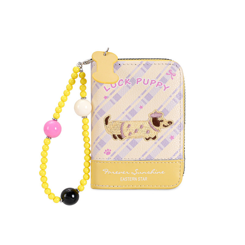 Wallet Ladies New Cute Sausage Dog Beaded Expanding Card Holder One Dopamine Good-looking Small Coin Purse