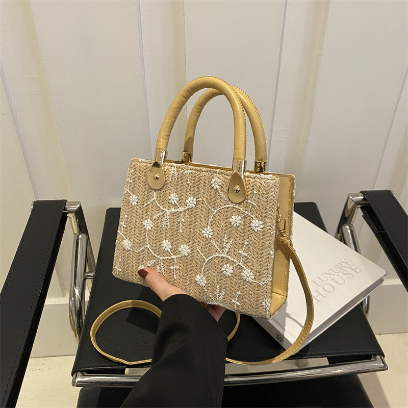 Straw Fashion Korean Gentle Handbag Spring and Summer New All-Match Shoulder Messenger Bag