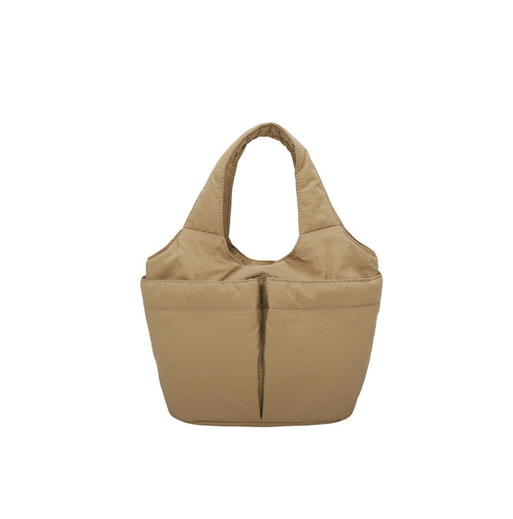 Tote Bag Women's Large-Capacity Commuter New Pleated Travel High-Grade Shoulder Messenger Bag