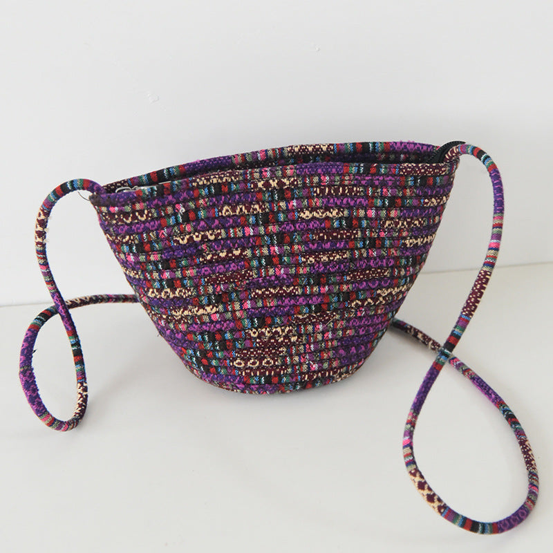 Summer New Woven Bag Women's Fashion All-Match Portable Crossbody Shoulder Bag
