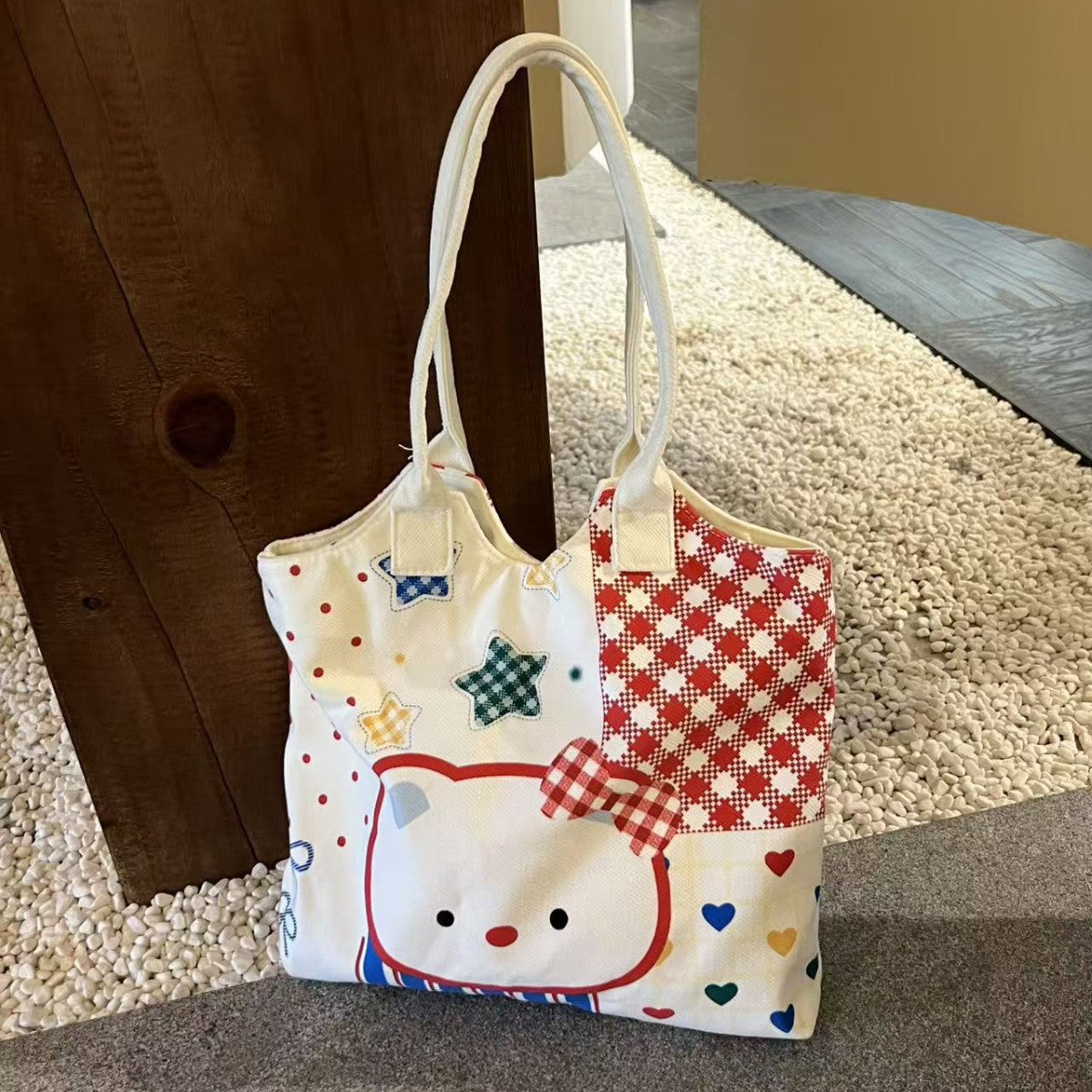 New Bear Good-looking Cute Wild Cartoon Large Capacity Fashion Canvas Bag Shoulder Handbag