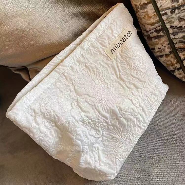 Ladies Cosmetic Bag Fashion Corduroy Contrast Color Striped Make-up Bag Cosmetic Bag Portable Travel Daily Storage Toiletry Bag
