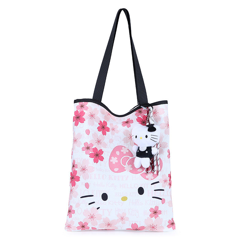 Handbag Women's Large Capacity Fashion New Hello Kitty Cartoon Portable All-Match Single-Shoulder Bag