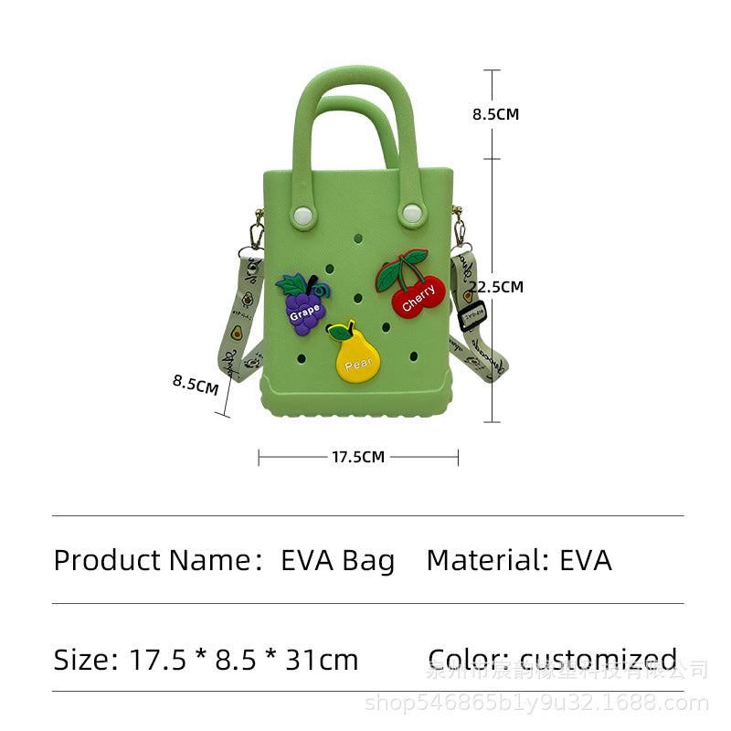 Eva Shoulder Strap New Jelly Bag Hole Basket Cute Mini Beach Storage Bag