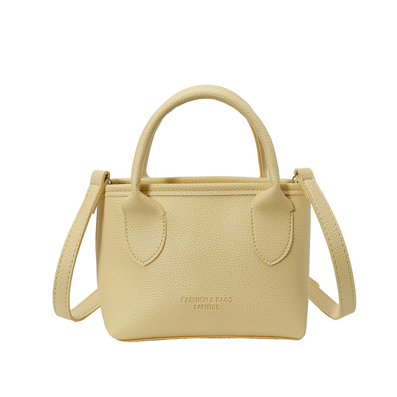 Simple Western Style Small Handbags Women's Summer New Bucket Bag Fashion All-Match Texture Women's Cross-Body Bag